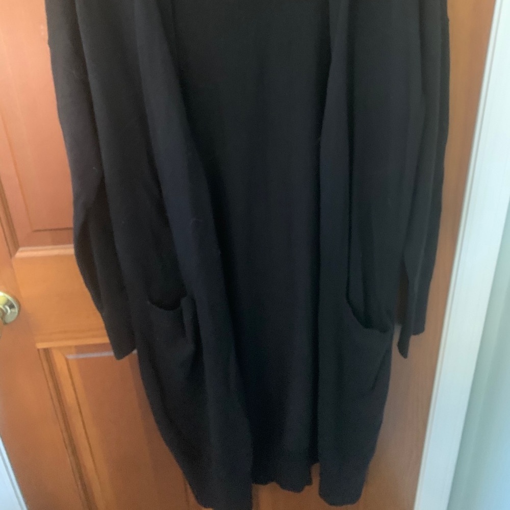 Long black cardigan